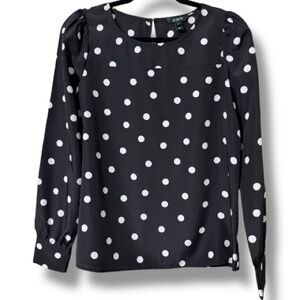 J. Crew women’s size small black white polka dot blouse